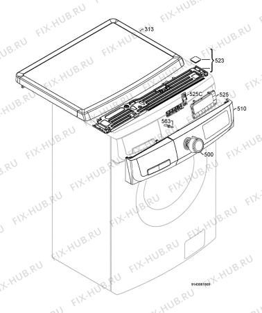 Взрыв-схема стиральной машины Rex Electrolux RWS126510W - Схема узла Command panel 037